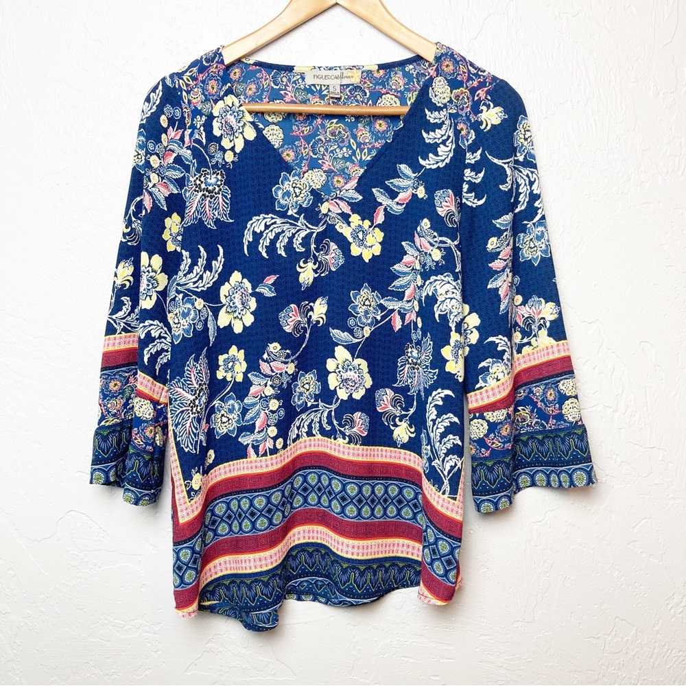 Figueroa & Flower Anthropologie Blouse Top Size small 3/4 Sleeve